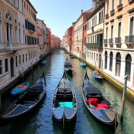 Canali di Venezia con gondole