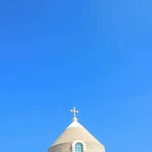 Scorcio di un trullo tipico in Puglia con cielo azzurro sullo sfondo