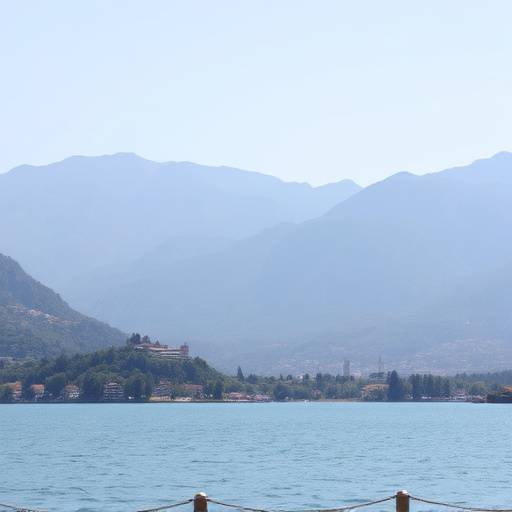 Veduta del Lago di Como con montagne sullo sfondo